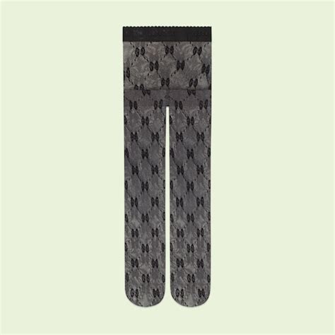 collant déchiré gucci|Collants GG en maille en noir et argenté .